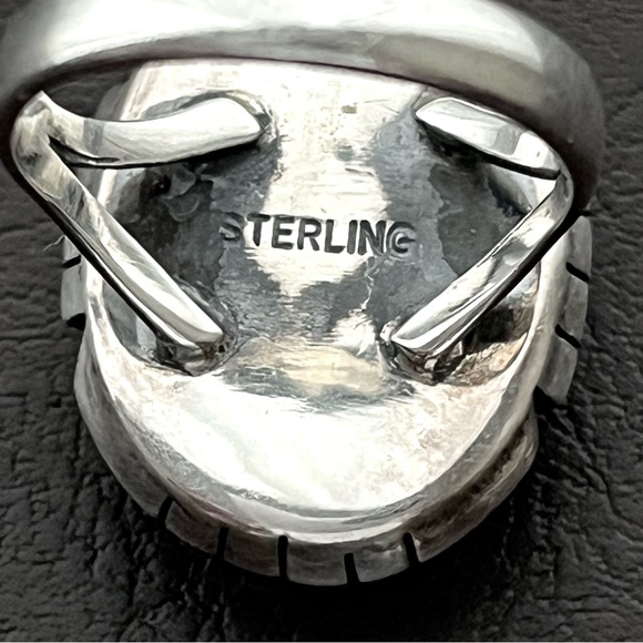 Native American Sterling silver and turquoise split shank ring Size 8 - Picture 11 of 13